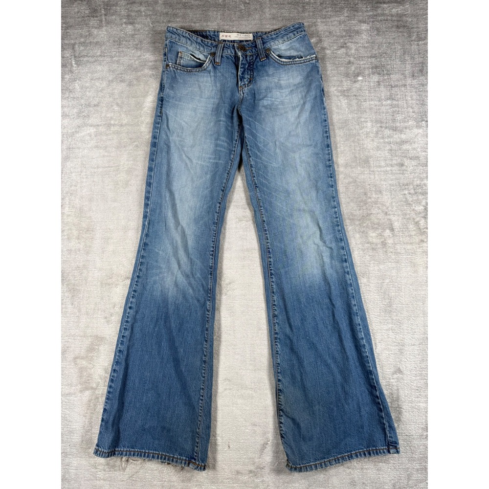 SiR Retro Jeans Womens 7 34x34 Blue Low Rise Flare Bootcut Susan 1 Made In Italy